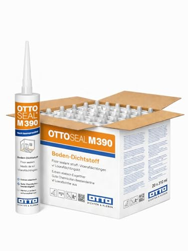 20x OTTO-SEAL M390 310 ml Eiche Hell Hochleistungs-Bodenfugen-Dichtstoff, 1K-Hybrid-Polymer, Elastisch, Chemikalienbeständig, Silikonfrei, Überstreichbar, Witterungsbeständig, Innen- & Außenbereich