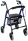 Mobiclinic, Rollator, Hércules, Europäische marke, Gehwagen für senioren, Faltbar und leicht, Aluminium, Höhenverstellbar, Stoffkorb, Laufhilfe mit gepolsterter sitz, Blau