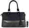 David Jones - Damen Bowling Handtasche - Frau Henkeltasche Gestreift PU Leder - Elegante Tasche Mittelgroße - Shopper Schultertasche Mehrfarbig Streifen - Umhängetasche Mode Alltags - Schwarz