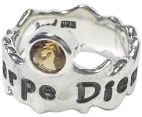 KS Goldschmiede Silberring Carpe Diem mit Citrin 925/- Sterling Silber #60