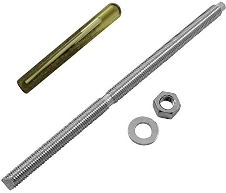Lumonic Ankerstange + Verbundankerpatrone M12 x 250 Edelstahl A4 I Zur Verwendung als Keilanker, Metalldübel, Bolzenanker, Blitzdübel I Für verschiedene Arten Durchsteckmontagen