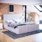 Vida Designs Valentina King Size Ottoman Bed, 5 Foot Bed Frame Storage Lift Upholstered Fabric Headboard Bedroom Furniture, Light Grey Velvet (UKFR Certified)