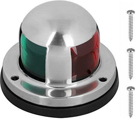LED Boat Navigation Lights, 12V IP65 Waterproof Signal Lamp Red Green LED Navigation Warning Light for Boat Pontoon Yacht Skeeter-Stainless Steel Shell
