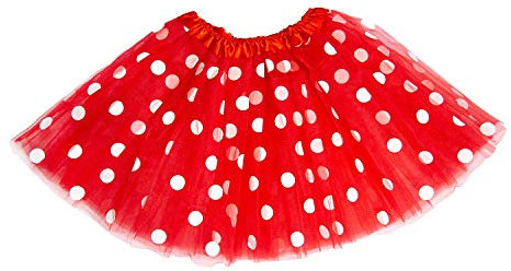 Oblique Unique® Tutu Tütü Damen Frauen Rock Rot mit weißen Punkten als Kostüm Accessoire für Fasching Karneval Motto Party