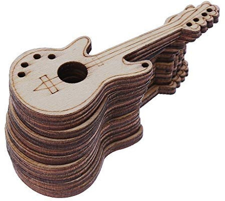 FURU 10 Stücke Laser Cut Holz Gitarre Verschönerung Holz Form Handwerk Hochzeit Dekor