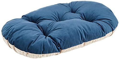 Ferplast Hundekissen Hundebett Katzenkissen Katzenbett Prince 78/8, Gepolstertes Haustierbett, doppelseitig verwendbar, weicher Samt, waschbar, 78 x 50 cm, blau