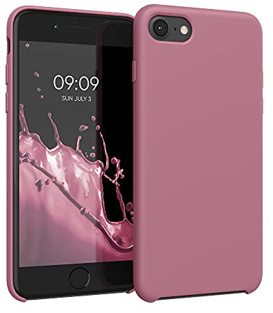 kwmobile Cover per Apple iPhone SE (2020/2022) / 8/7 Custodia - Back Case per Smartphone in Silicone TPU - Protezione Gommata - rosa scuro