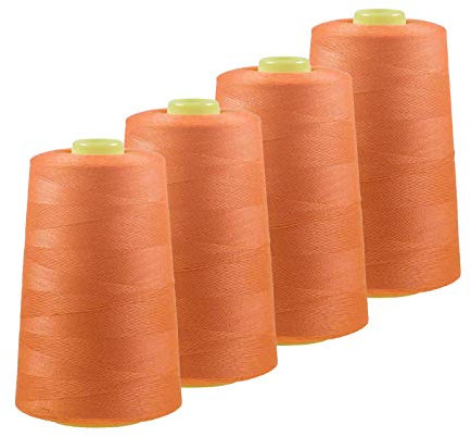 4 x 4572m Qualitäts Overlock-Garn Overlock-Nähgarn Oeko-Tex Farben 541 bis 580, Farbe:A542 helles terracotta
