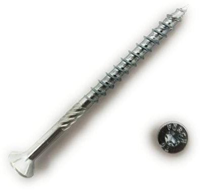 Förch Vis pour constructions en bois professionnelles, double filetage replié, homologation ETA, vis à tête fraisée, galvanisée claire (8,0 x 180 mm - 100 pièces)