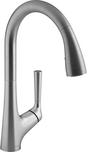 Mitigeur cuisine JACOB DELAFON Forte Bec douchette extractible en inox brossé