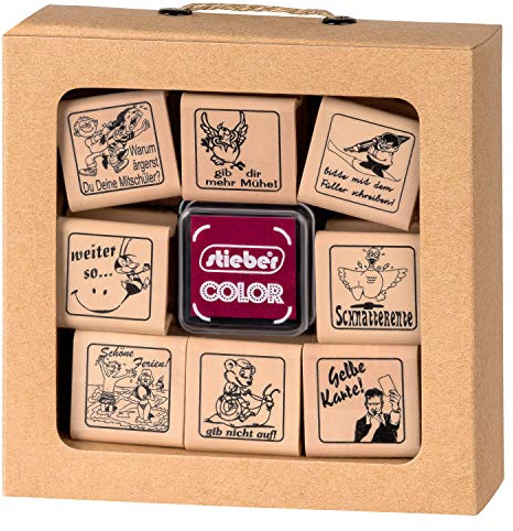 Stempelset 07 (Lehrer) 12-teilig Original stieber® stiebox superleicht