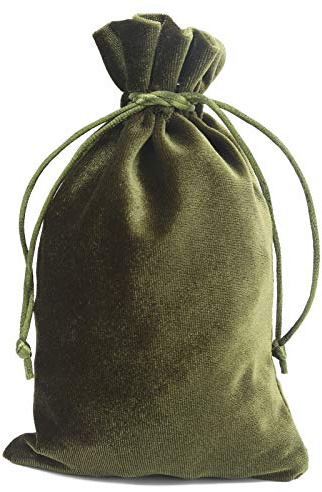 Tarot-Tasche aus Samt – Aufbewahrungstasche für Tarotkarten & Würfeltasche, Kordelzug-Aufbewahrungstasche für Kartenspielen, Tarotspiel, Rider Waite, Oracle Schmuck, Grün