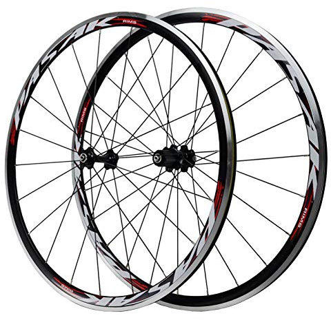 Rennrad Radsatz 700C, Doppelwandig Aluminiumlegierung V Bremse Fahrradrennfelge Nabe Mit Abgedichteten Lagern für 7-11 Speed (Farbe : A, Size : 700C)