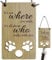 Dog Pet Lead Holder Dog Walking Wall Hanger Plaque Holder for Dog Lead Wallnut Wooden Decorative Dog Themed Home Decor Accessories Gift for Dog Lovers #1550