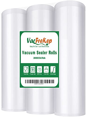 VacFreKep 3 Vakuumfolienrollen 28x600cm Sous Vide Lebensmittel