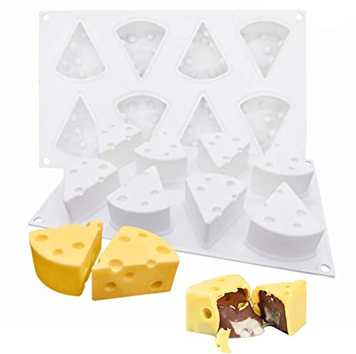 CANDeal 2er-Pack Silikonform In Käseform Mit 8 Vertiefungen, Cake Pop-Formen Aus Silikon, Antihaft-Silikon-Backform