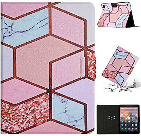 Case per Amazon Fire HD 7 2015 Cover Pelle Tablet in PU Pelle Flip Anti-Drop Protettiva Cover con Slot Schede Supporto Funzione Magnetico Case per Fire HD 7 2019,Fire HD 7 2017,Fire HD 7 2015,Rosa