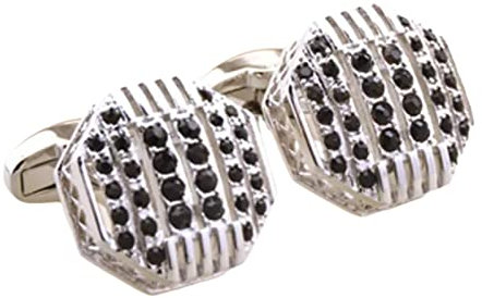 Diamant Manschettenknöpfe Schwarz Diamant Kristall Diamant Manschettenknöpfe Shirt Cuff Männer Frauen Manschettenknöpfe Cuff Nails, One size, Messing, Kein Stein