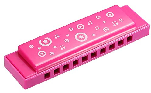 PATIKIL Translucent Harmonica Assortis Couleurs 10 Trous Rose ABS Harpe Bouche pour Éducation Musical Instruments Débutants Adultes Professionnels