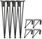 MetaloPro Lot de 4 pieds de table en métal - Pieds de bureau en acier - Patins de table noirs - Protection de sol - Cadre de table pour table basse moderne - Table à manger - Table de salon - 2