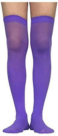 AUSUAYA Damen-Weihnachtsstrümpfe, Nylon, blickdicht, Oberschenkelhoch, Schulmädchen, durchscheinend, über Knie, Seide, für Cosplay, Party GB-NL-W3, violett, Einheitsgröße
