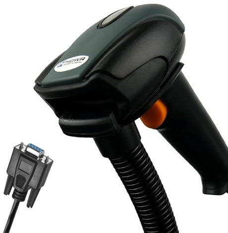 Automatisches Barcode-Lesegerät mit RS232 Kabel, Barcodescanner zum Lesen von Strichcode mit verstellbarem Standfuß, Schnelles Strichcode-Lesegerät, 1D Code, HDWR HD29A