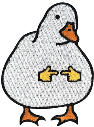 Urbanski Patch Shy Duck süße schüchterne Gans zum Aufbügeln 7 x 5,4 cm | Aufnäher Applikation Bügelbild