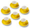 Terra Home 6er Espresso-Tassen Set - Gelb, 90 ml, Matt, Porzellan, Dickwandig, Spülmaschinenfest, italienisches Design - Kaffee-Tassen Set mit Untertassen