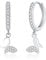Kamise Silver Drop Hoop Earrings, 925 Sterling Silver Dangle Huggie Hoop Earrings for Women Girls, Hypoallergenic Butterfly Pendant Hoops Earrings Hanging, White Gold Dangling Earrings with Zirconia