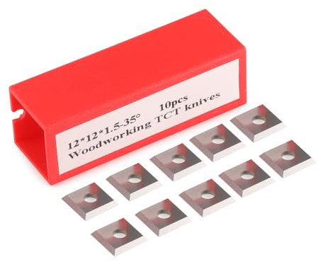 Wendeschneidplatten,Wendeplatten Wendemesser 10 Stück Ersatzklingen, Hartmetalleinsätze Vierkant seitig geschärft Austauschbare Hartmetall für Planfräser für Holz Drechselwerkzeug (12x12X1.5mm)
