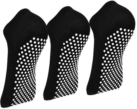 ARERWA Yoga Socken Stoppersocken Damen, 3 Paar Pilates Rutschfeste Socken für Pilates, Yoga, Trampolin, Barre, Ballett 35-40