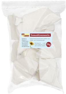 tea4chill Hochwertiges Sonnenblumenwachs 2kg für Containerkerzen – 100% natürliches Wachs, nachhaltiges Naturwachs vegan zum selber Kerzengießen.