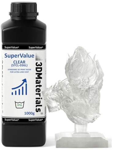 SuperValue 3D-Druckerharz für kostengünstigen Druck, hergestellt in Korea von 3DMaterials (1000g, Klar)