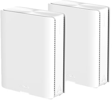 ASUS ZenWiFi BQ16 Pro Quad-Band WiFi 7 Mesh Router (Pack of 2), up to 3000 square meters, 2 ports of 10G each, Smart Home Master with Multi-SSID, VPN and Parental Control, Security Without