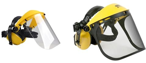 Oregon Q515062 Visière en Polycarbonate et Combinaison de Casque Anti-Bruit pour Tondeuse & Visière en Maille d'acier & Protège-Oreilles Réglable, Protection du Visage, du Front