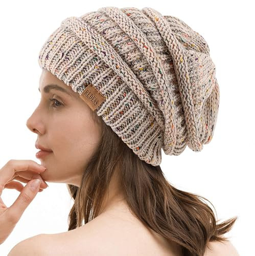 REDESS Slouchy Beanie Mütze für Herren und Damen Winter Warm Chunky Soft Oversized Zopfstrickmütze