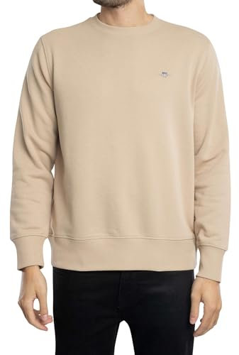 GANT Herren REG Shield C-Neck Sweat Sweatshirt, Dry Sand, L