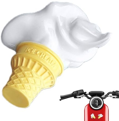 Suphyee Motorrad-Hut-Dekorationen, Motorrad-Zubehör- - Motorrad-Ornament mit fallendem Eiscreme-Design,Lustige Verzierung für Fahrrad-Auto-Armaturenbrett-Dekorationen