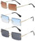 EUPSIIU3 Paar Retro Sonnenbrille Randlose Mode Rechteck Sunglasses für Damen Herren Ultra-Small Frame Brille 80er Vintage Durchsichtige Linse Rahmenlose Rimless Sonnenbrille