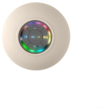BT 5 0 Shower Speaker with Color Light, IPX4 Waterproof, Handsfree Calling (White)