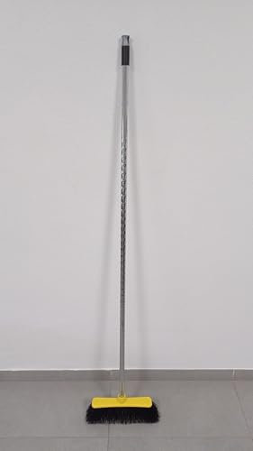 Suinga Escoba Especial Jardin para Barrer Cesped Artificial, Moquetas y Exteriores, 33x15,5x11 cm, Incluye Palo Diamante 140 cm, Gris