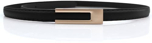 KMKANPO Ledergürtel,taillengürtel,Schmaler Gürtel für Damen,Schmaler Taillengürtel,belt women,Dünner Ledergürtel Mode Taillengürtel,für Jeans Kleider Mäntel mit goldener Schnalle(Schwarz)