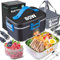 Kimfead Scaldavivande Elettrico Portatile 80W Lunch box elettrico 1,8L PortaPranzo Elettrico 12V/24V/230V Acciaio Inox Rimovibile Auto/Camion/Ufficio, Borse(1.8L-Blu)