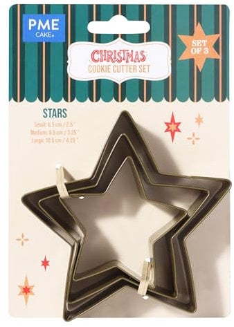 PME Navidad Set de 3 Cortadores de Galletas - Estrellas