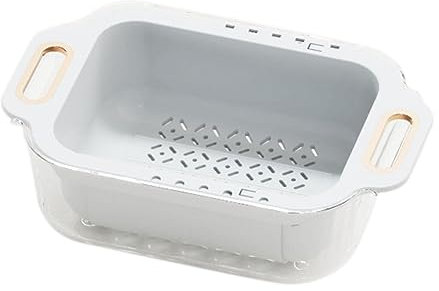 Mauedest Extendable Sink Strainer Basket Wash Vegetables And Fruits,Kitchen Strainer Colanders White