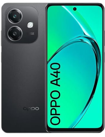 OPPO A40 4+128GB, Smartphone Android Ohne Vertrag, Handy, Bildschirm 90Hz 6,67 LCD, 5100mAh Akku, SUPERVOOC 45W, 50MP AI Rückfahrkamera, Snapdragon 6s 4G Gen1, NFC, Dual SIM, Simlockfrei, Schwarz