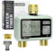 Johgee Sprinkler Timer 2 Zone with Brass Inlet & Outlet, Water Timer for Garden Hose Faucet 2 Outlet, Programmable Water Hose Timers Irrigation System Controller, Auto & Manual Mode, Rain Delay