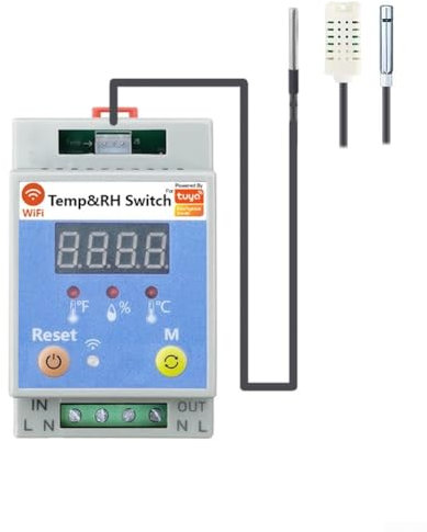 Per Tuya Wifi Sensore di temperatura e umidità con schermo LCD per il monitoraggio del suolo, giardino, serra e acquario (TW-16A Tem-1M-WP)