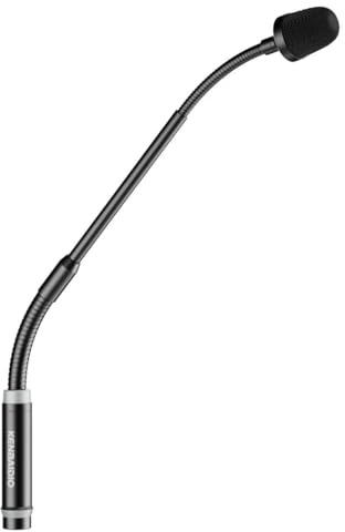 DJ Mic 17 Inch Flexible Gooseneck Microphone, Professional XLR Wired Dynamic Bob Barker Microphone for Video Conference, Podium, Singing, Karaoke DJ Mixer Dedicated Disc Shouting KTV Bar, Metal