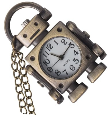 ibasenice Vintage Roboter Taschenuhr Tragbare Retro Halskette aus Legierung mit Leichter Bauweise Praktisches Geschenk für Geburtstag und Alltag